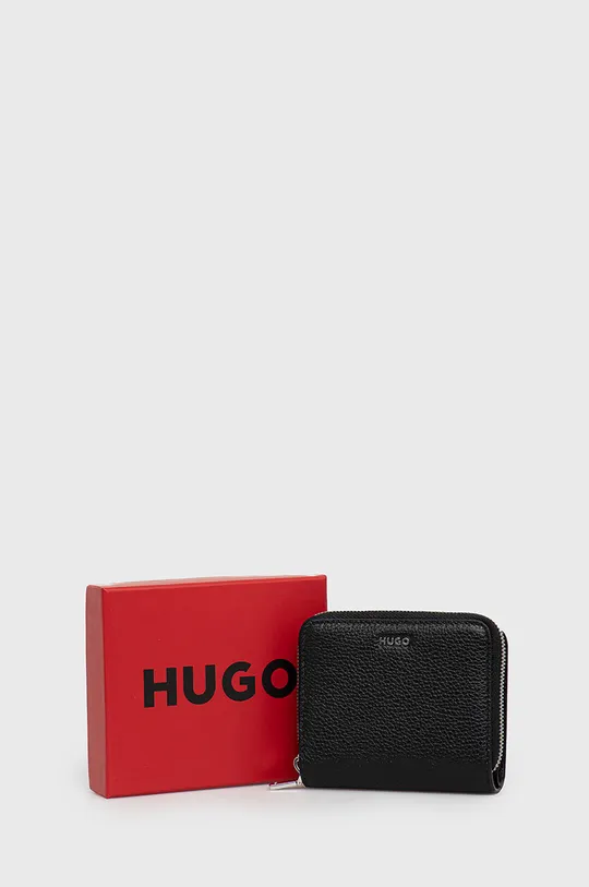 μαύρο Δερμάτινο πορτοφόλι HUGO