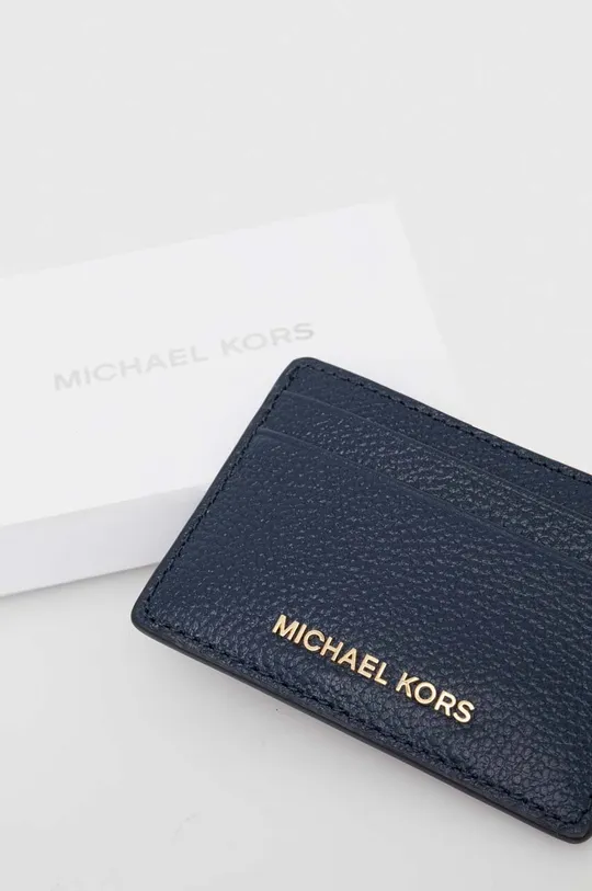 Kožené puzdro na karty MICHAEL Michael Kors Prírodná koža