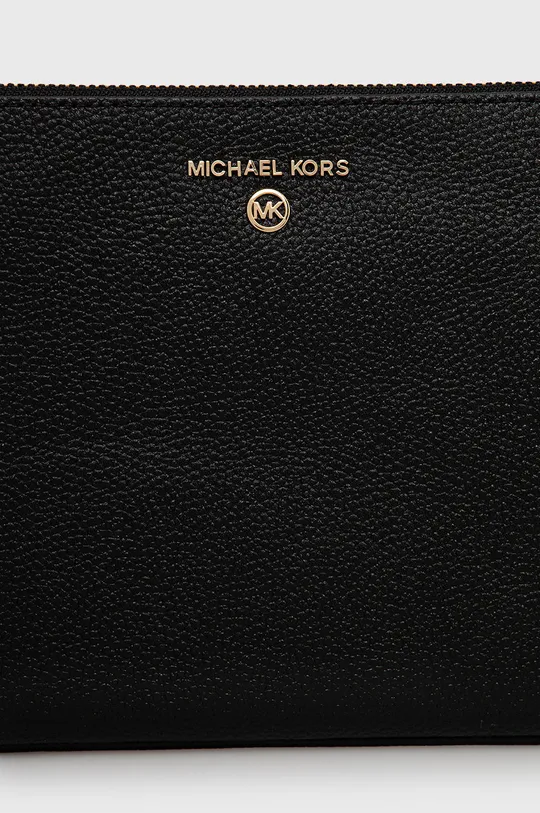 Kožená listová kabelka MICHAEL Michael Kors čierna