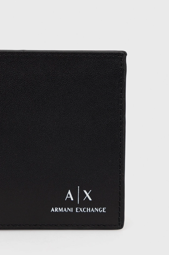 Armani Exchange usnjena denarnica črna