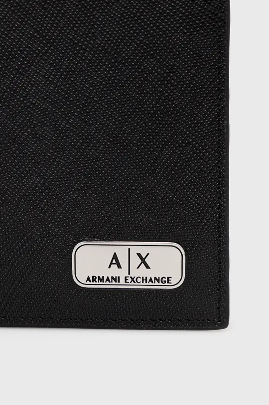 Δερμάτινο πορτοφόλι Armani Exchange μαύρο