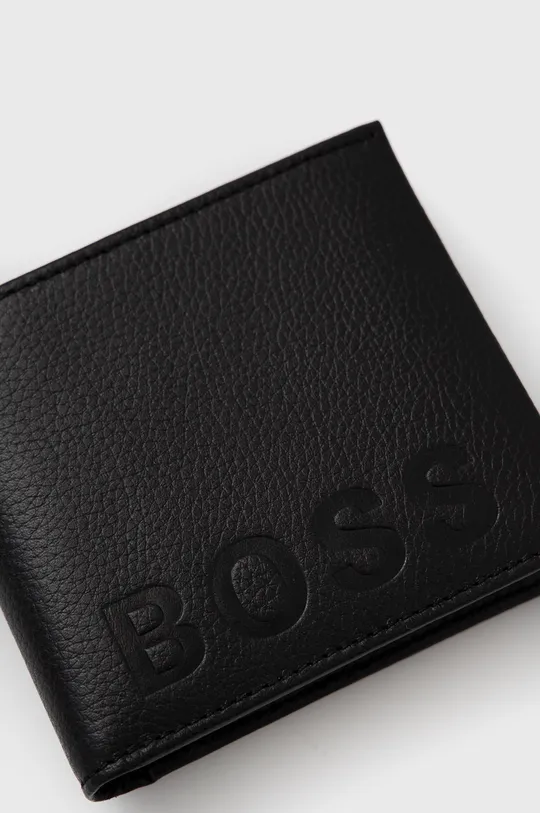 Δερμάτινο πορτοφόλι Boss μαύρο