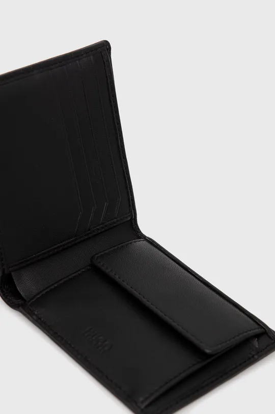 μαύρο Δερμάτινο πορτοφόλι και θήκη καρτών Hugo
