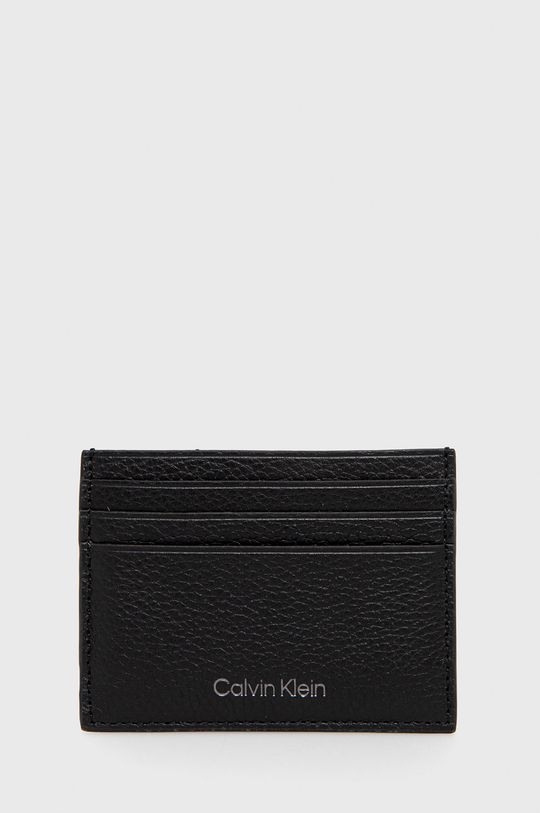 černá Kožené pouzdro na karty Calvin Klein Pánský
