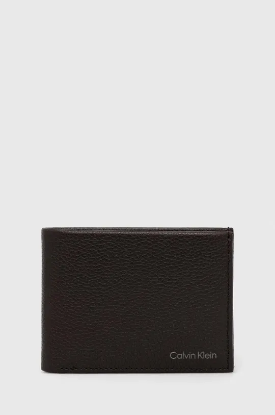 brązowy Calvin Klein portfel skórzany Męski