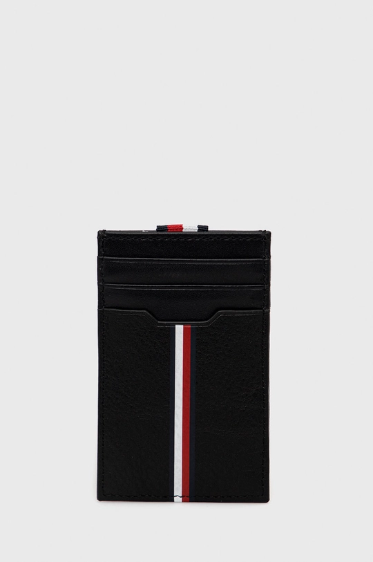 Kožni etui za kartice Tommy Hilfiger crna