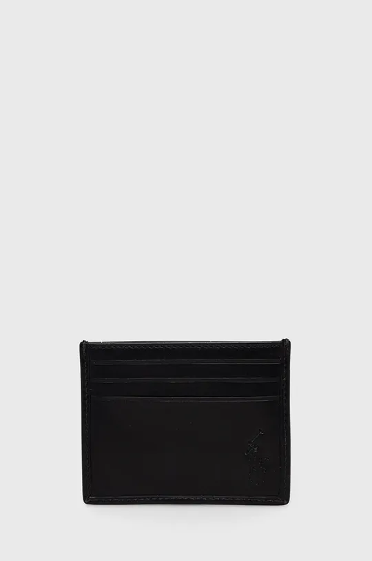 Kožené puzdro na karty Polo Ralph Lauren čierna