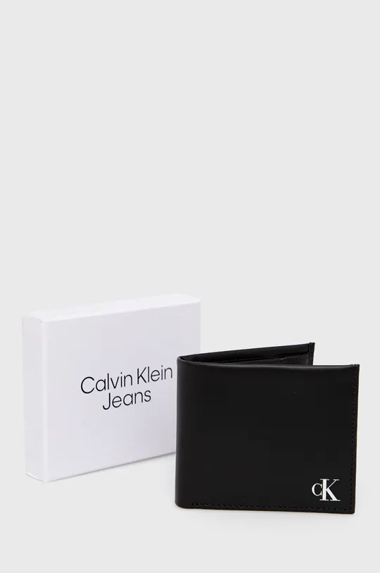 czarny Calvin Klein Jeans - Portfel skórzany K50K508237.PPYY