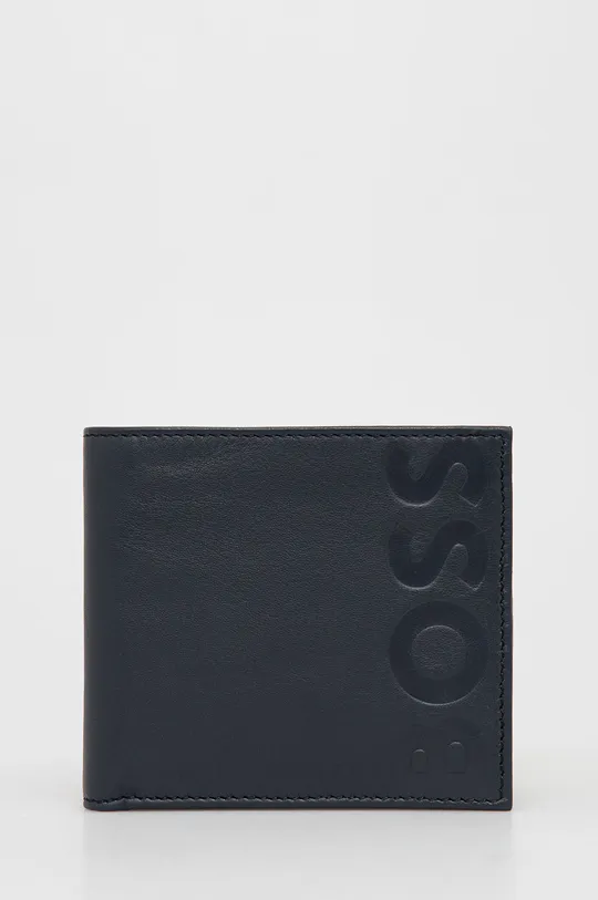 σκούρο μπλε Δερμάτινο πορτοφόλι BOSS Ανδρικά