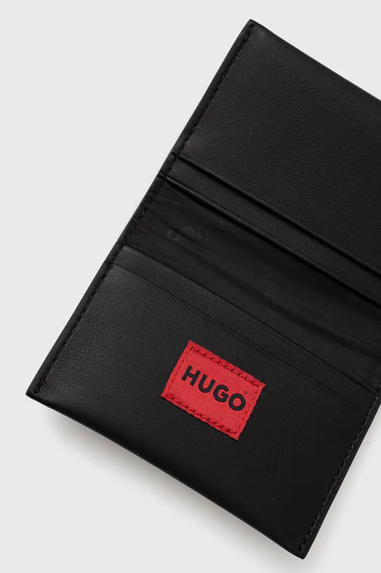 Kožené puzdro na karty HUGO  Podšívka: 100% Recyklovaný polyester Základná látka: 100% Prírodná koža