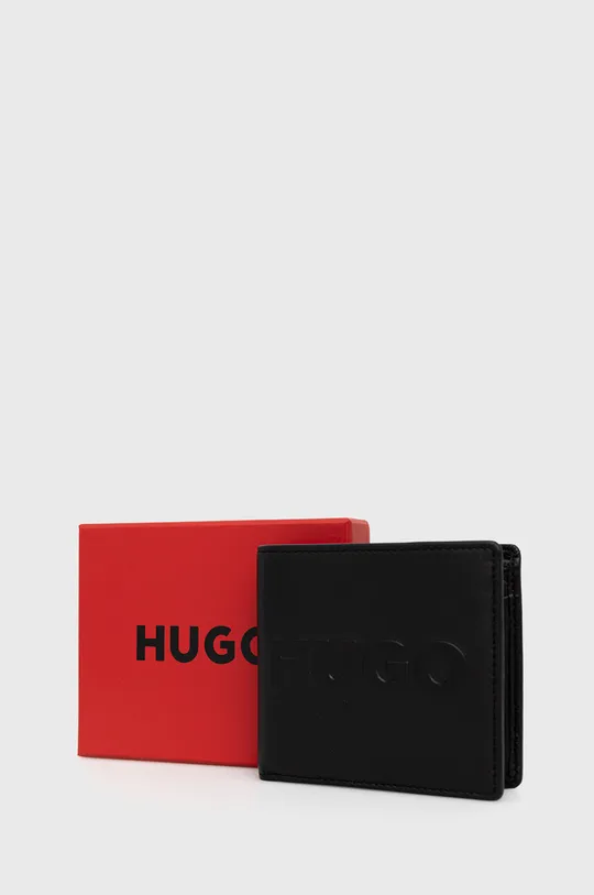 czarny HUGO portfel skórzany 50470732