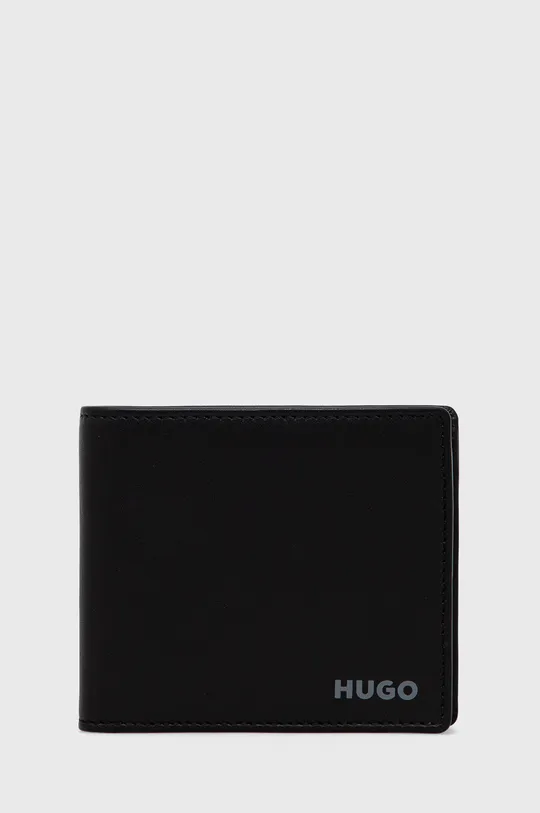czarny HUGO portfel skórzany 50470760 Męski