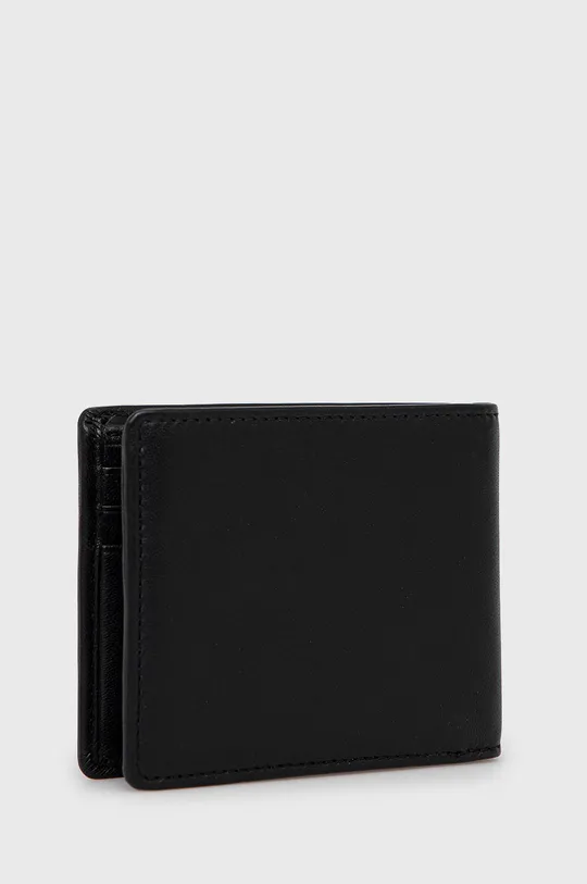 Δερμάτινο πορτοφόλι HUGO μαύρο