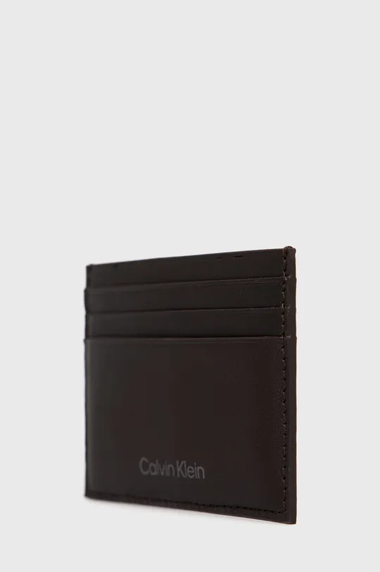 Δερμάτινη θήκη για κάρτες Calvin Klein καφέ
