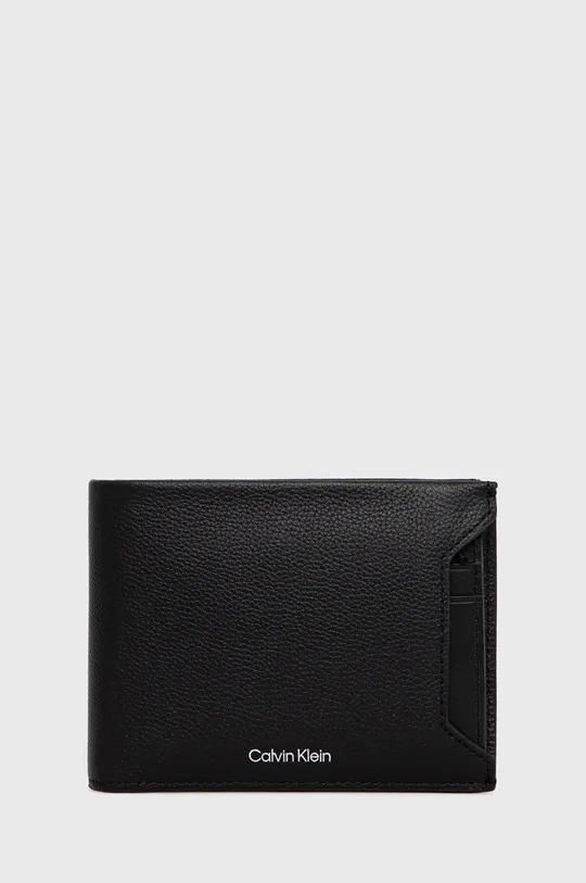 Calvin Klein portfel i etui na karty skórzane czarny