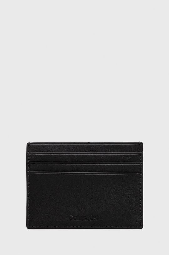 černá Kožené pouzdro na karty Calvin Klein Pánský