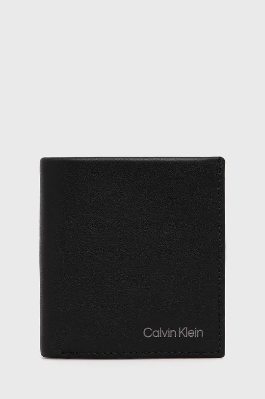 czarny Calvin Klein portfel skórzany Męski