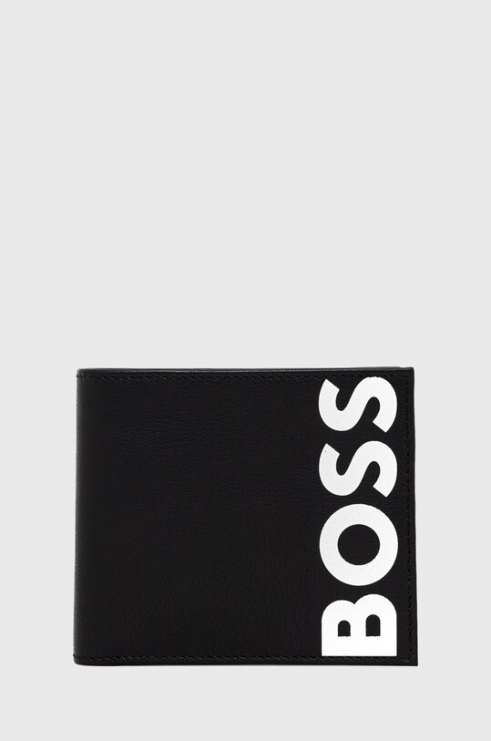 Кожаный кошелек BOSS мужской цвет чёрный | ANSWEAR.ua