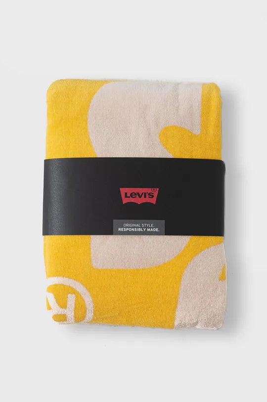 Βαμβακερή πετσέτα Levi's κίτρινο