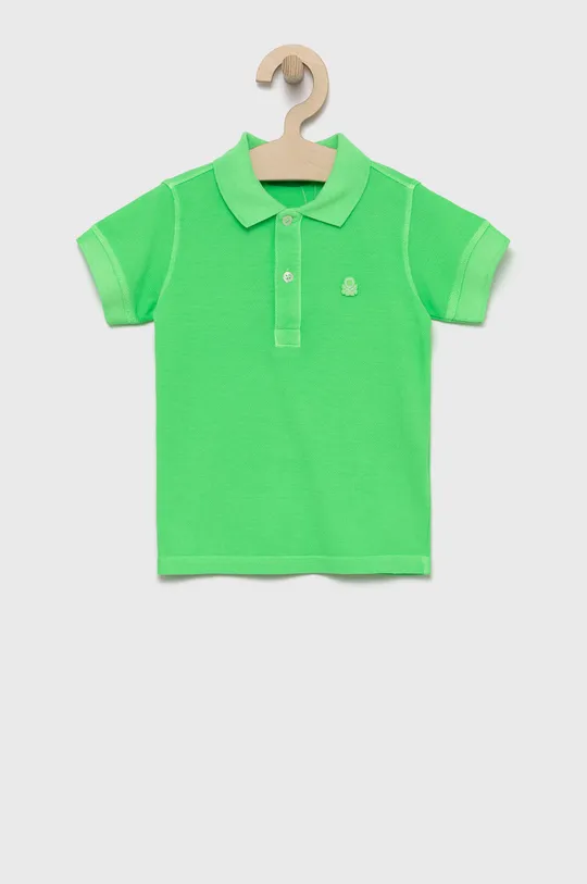 πράσινο United Colors of Benetton - Παιδικά βαμβακερά μπλουζάκια πόλο Για αγόρια
