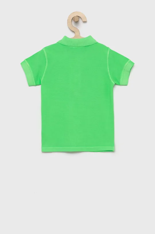 Детское хлопковое поло United Colors of Benetton зелёный