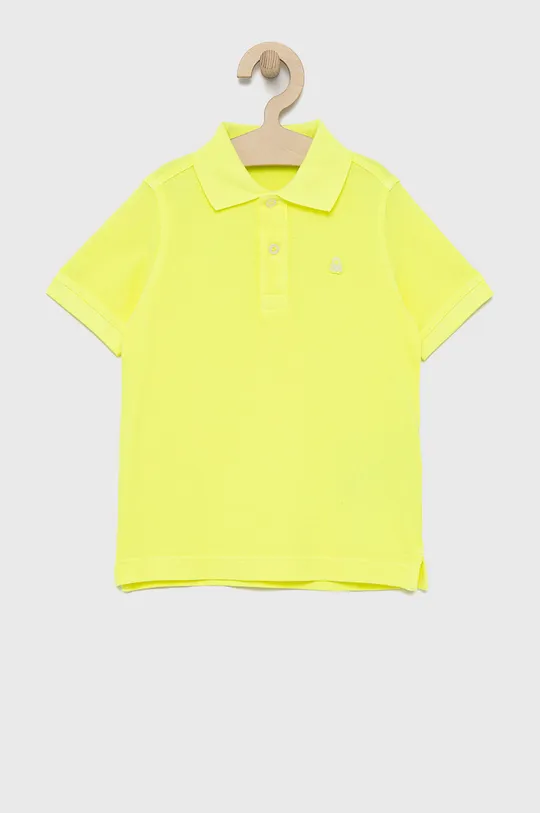 κίτρινο United Colors of Benetton - Παιδικά βαμβακερά μπλουζάκια πόλο Για αγόρια