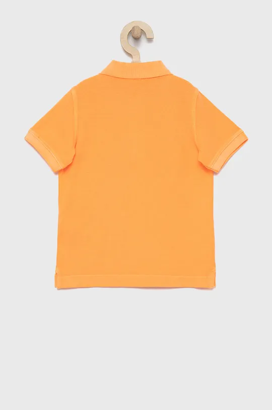 Detská bavlenná polokošeľa United Colors of Benetton oranžová