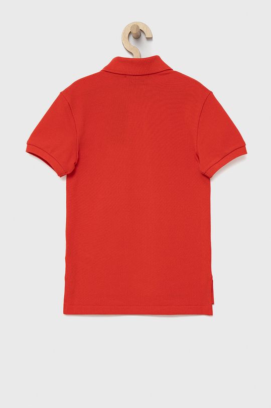 Dětská bavlněná polokošile Polo Ralph Lauren červená
