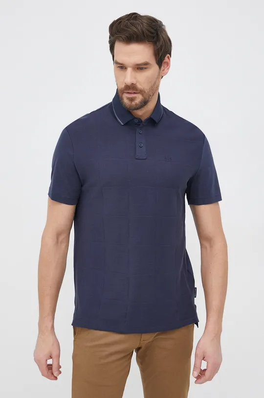 granatowy Armani Exchange Polo bawełniane 3LZFFA.ZJ2ZZ Męski