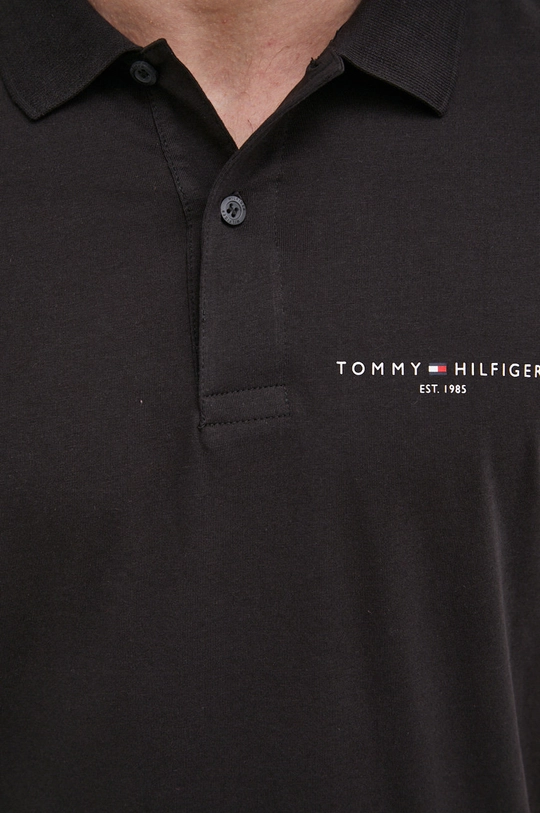 čierna Bavlnené polo tričko Tommy Hilfiger