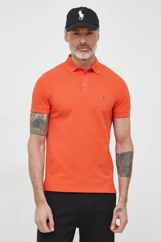 πορτοκαλί Βαμβακερό μπλουζάκι πόλο Tommy Hilfiger Ανδρικά