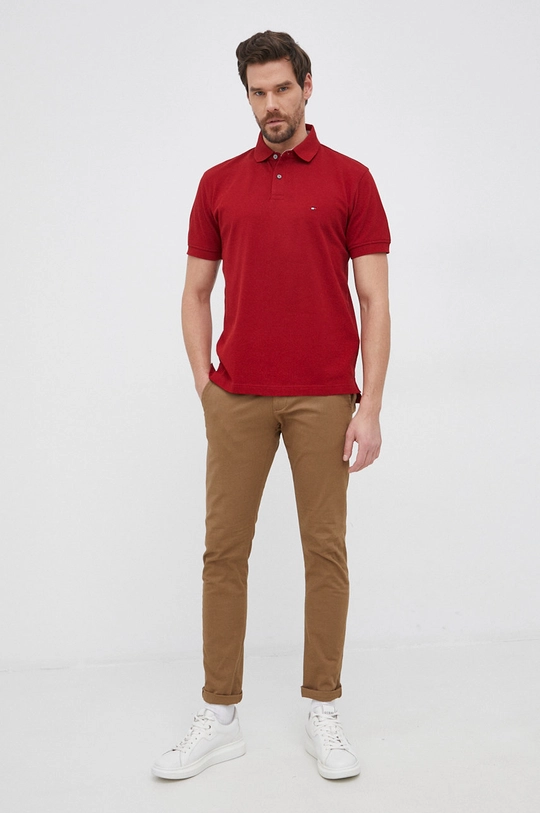 Tommy Hilfiger Polo bordowy