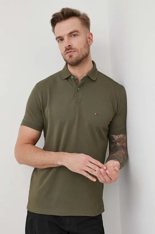 zielony Tommy Hilfiger Polo Męski