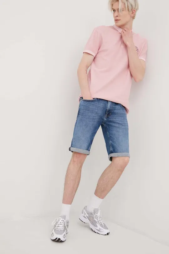 ροζ Βαμβακερό μπλουζάκι πόλο Tommy Jeans
