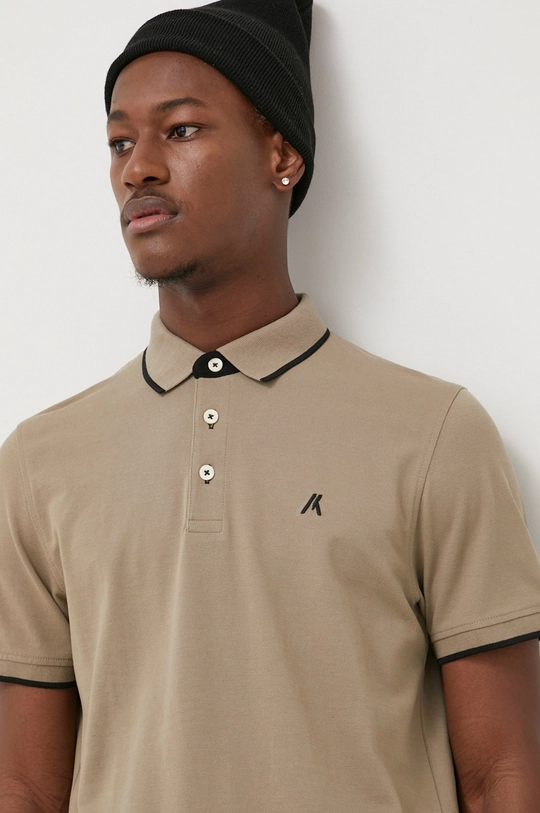 béžová Bavlnené polo tričko Produkt by Jack & Jones