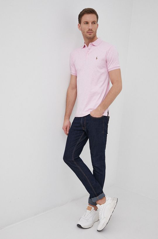 Bavlněné polo tričko Polo Ralph Lauren růžová