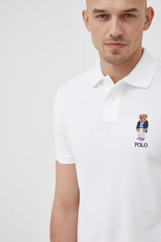 λευκό Polo Ralph Lauren - Βαμβακερό μπλουζάκι πόλο