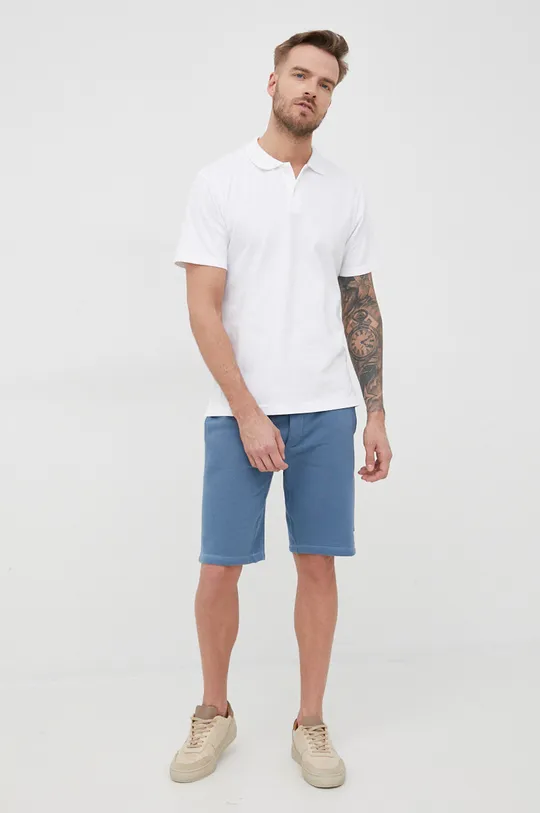 Βαμβακερό μπλουζάκι πόλο GAP λευκό