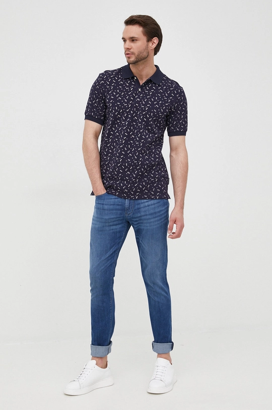 Scotch & Soda polo bawełniane granatowy