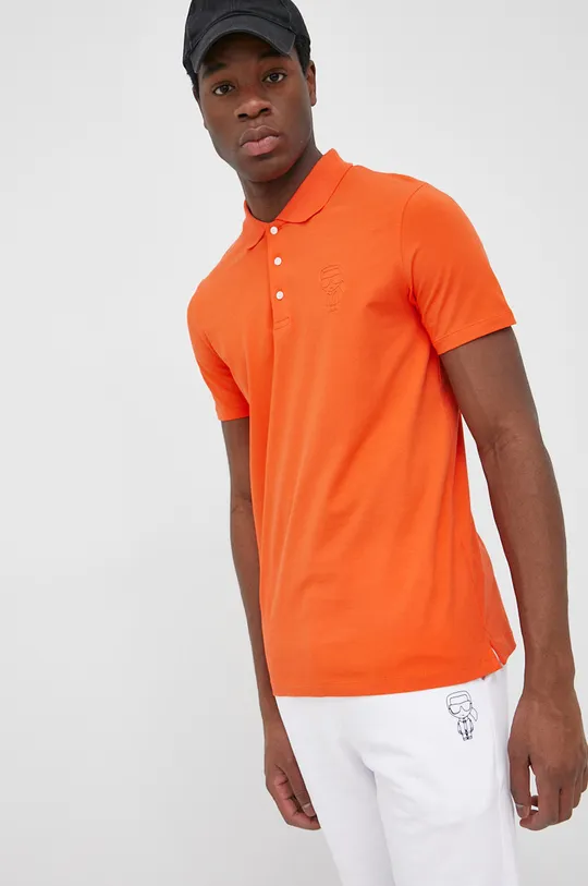 Polo tričko Karl Lagerfeld oranžová