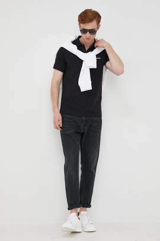 čierna Polo tričko Karl Lagerfeld Pánsky