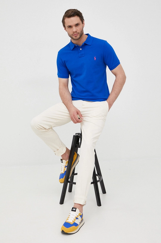 niebieski Polo Ralph Lauren polo bawełniane 710536856321 Męski