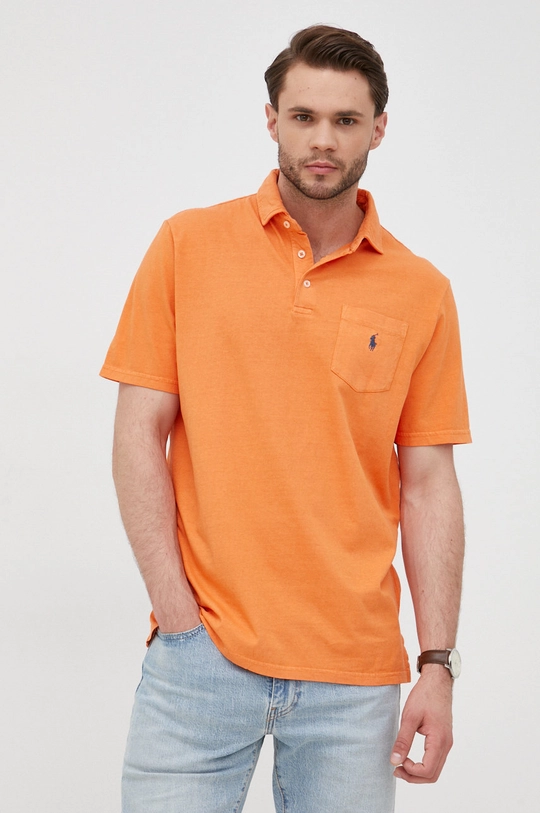 pomarańczowy Polo Ralph Lauren polo z domieszką lnu 710860390006