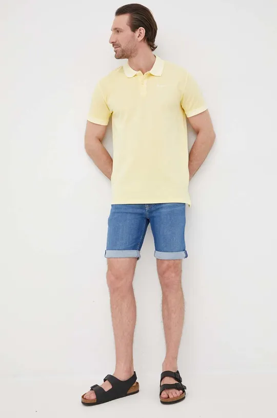 Βαμβακερό μπλουζάκι πόλο Pepe Jeans Vincent Gd N κίτρινο