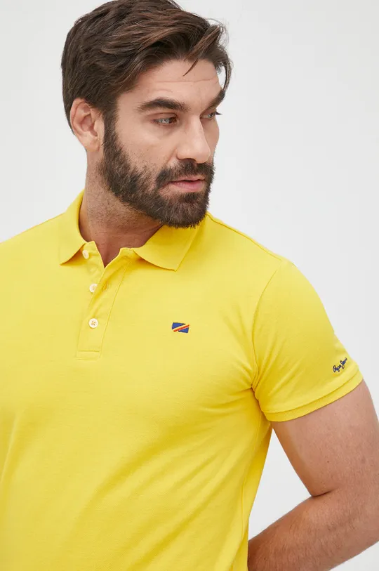 žltá Bavlnené polo tričko Pepe Jeans Vidal