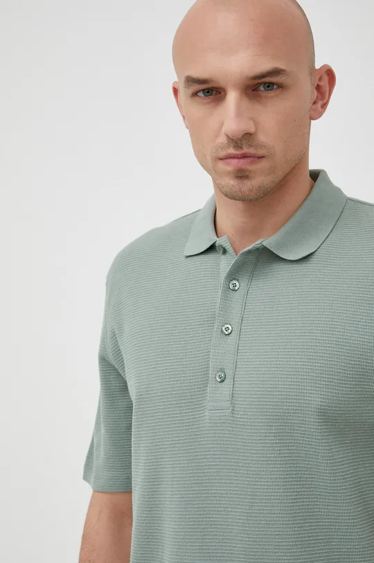 πράσινο Βαμβακερό μπλουζάκι πόλο Sisley Ανδρικά