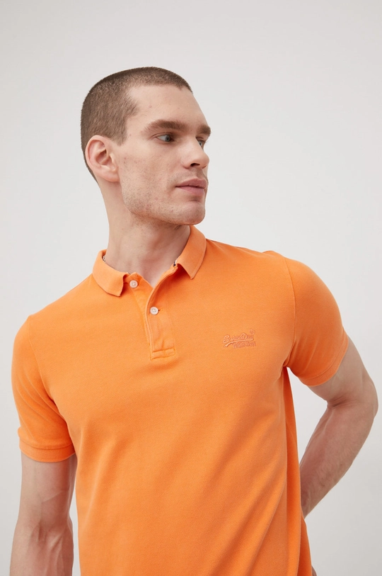 pomarańczowy Superdry polo bawełniane