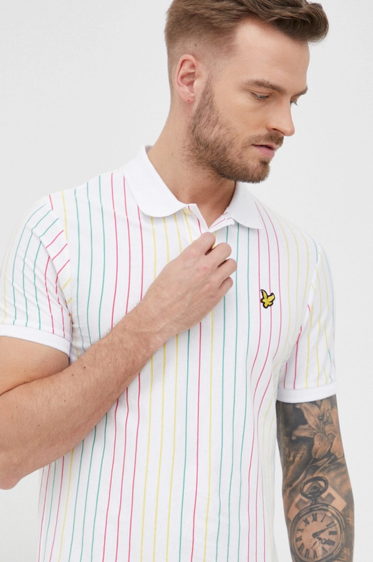 biały Lyle & Scott polo bawełniane