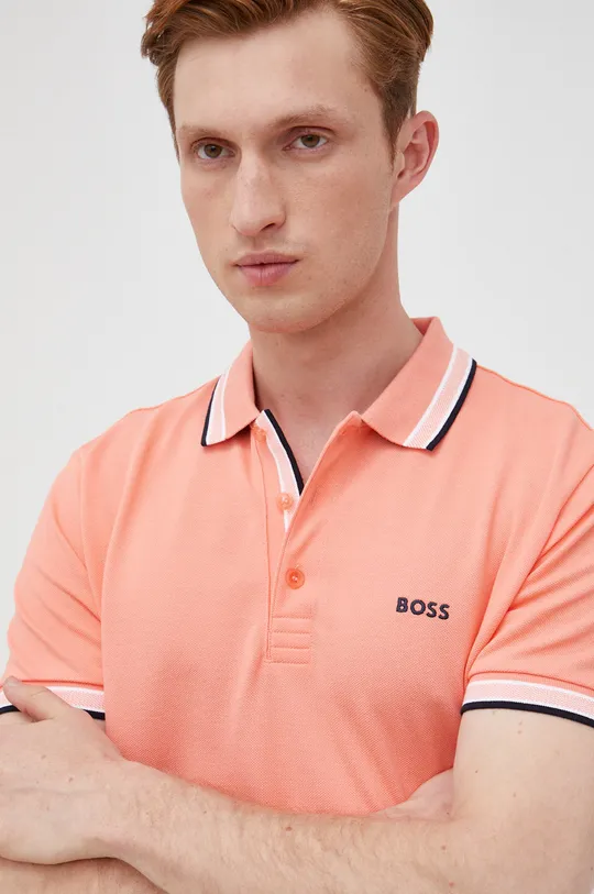 πορτοκαλί Βαμβακερό μπλουζάκι πόλο BOSS Boss Athleisure