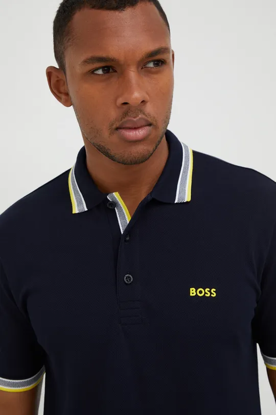 σκούρο μπλε Βαμβακερό μπλουζάκι πόλο BOSS Boss Athleisure